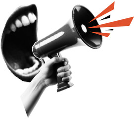 Mouth Scream Megaphone Pop Art Collage