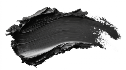 Clay or charcoal face mask stroke isolated on white