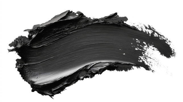 Clay or charcoal face mask stroke isolated on white