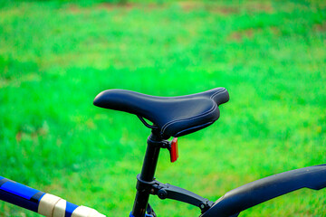 Sport bike. A vehicle on two wheels. two wheels. Pedals on the steering wheel For sports and tourism. Advertising concept.beautiful sitting.