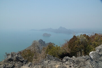 Breathtaking view of coastal islands mountain summit scenic photography natural landscape panoramic perspective tranquility and adventure
