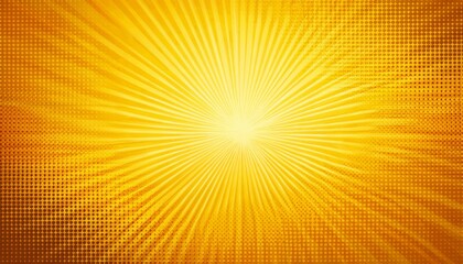 yellow comic background with sunbrust and dot halftone
