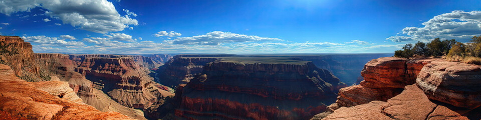 Grand Canyon Vista: Awe-inspiring view of the Grand Canyon, with its layered red rocks stretching as far as the eye can see.