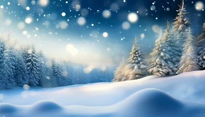 christmas winter background with snow