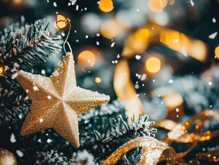 christmas tree and decorations