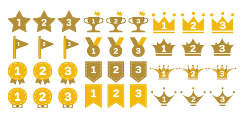 ポップで魅力的なランキングアイコンセット