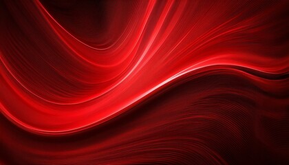 red abstract background with wavy smooth neon lines for modern graphic design