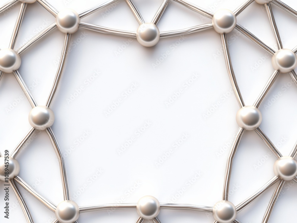 Wall mural abstract network structure with interconnected nodes and lines
