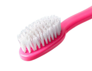  Soft Baby Pink Toothbrush for Cleaning on White Background