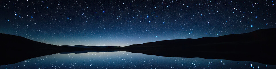 Sky Full of Stars: A clear night sky, filled with countless stars, reflecting on the calm surface of a lake.
