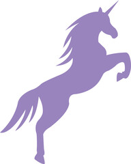 Unicorn clip art design on plain white transparent isolated background for card, shirt, hoodie, sweatshirt, apparel, card, tag, mug, icon, poster or badge