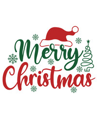 Merry Christmas typography clip art design on plain white transparent isolated background for card, shirt, hoodie, sweatshirt, apparel, card, tag, mug, icon, poster or badge