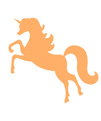 Unicorn clip art design on plain white transparent isolated background for card, shirt, hoodie, sweatshirt, apparel, card, tag, mug, icon, poster or badge