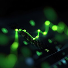 abstract representation of data analysis with green lines and dots