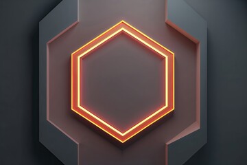 Vibrant Polygonal Shapes Illuminating a Soft Background in 3D Geometric Artwork