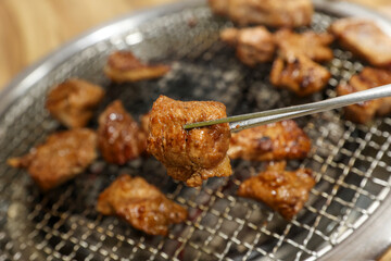 Korean bbq food. Marinated pork ribs