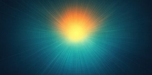 Abstract Radiating Light Teal Orange Pattern