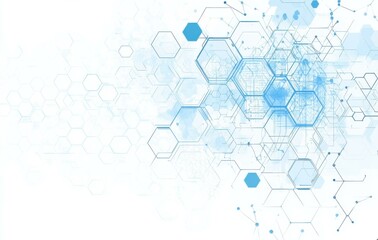 Fototapeta premium Futuristic Hexagonal Patterns in Digital Blue Tones for Innovative Technology Visualizations