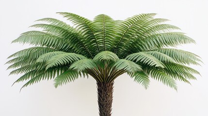 Obraz premium Lush green tree fern isolated on white.