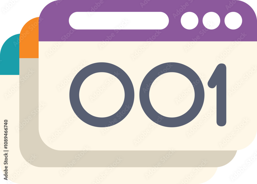 Poster multiple web browser windows with the number one representing the concept of online success
