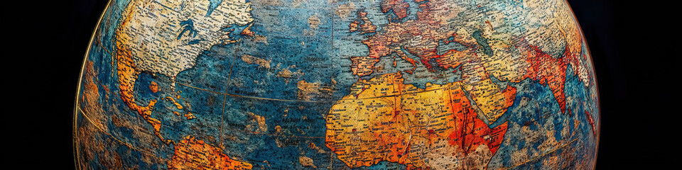 Naklejka premium A globe, its surface covered in unmarked latitude and longitude lines, presents a challenge for any mapmaker.