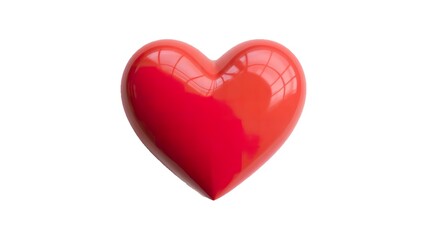 Obraz premium A 3D red heart isolated on a white background