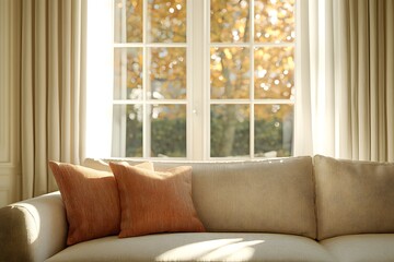 Curtains in a South French Living Room – Elegant Decor, Cozy Interior, and Mediterranean Style Living Space