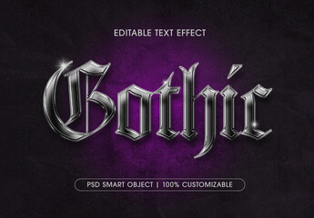 Purple Gothic 3D Text Effect