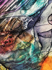 Abstract paint background. Painted messy strokes and smudges handmade Colorful drips, art brush, flows, streaks of paint and paint sprays texture, artistic grunge backdrop and modern painting concept