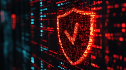 Fototapeta premium Digital security action protecting network grids from phishing threats cybersecurity awareness virtual environment high-tech concept