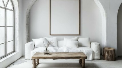 Minimalist White Living Room Interior Design