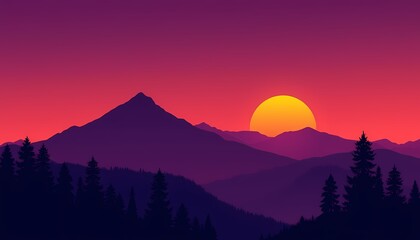Sunset Mountain Landscape