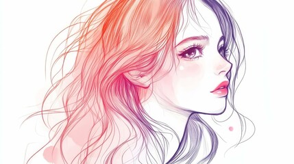 Stunning Line Art Portrait of a Woman