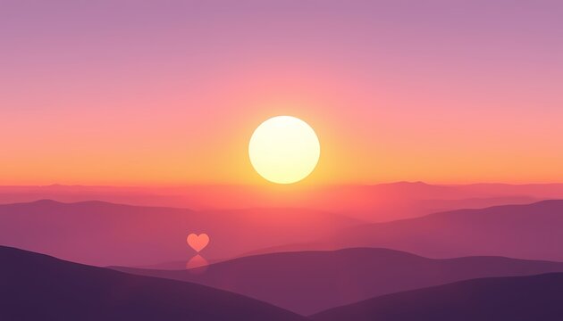 Romantic Sunset Landscape
