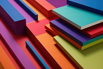 Modern 3D Layering of Vivid Contours in Bold Colors