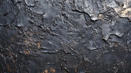Close-up of black concrete wall texture with rough details and subtle patterns, creating a minimalist background.