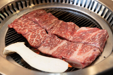 Korean bbq. Grilled beef ribs