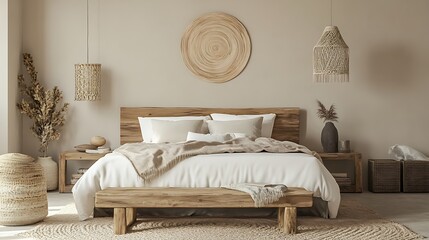 Warm and Cozy Interior Design Collection: Modern Bedrooms, Rustic Living Spaces, Minimalist Nursery, and Stylish Urban Lofts with Natural Light, Wooden Accents, Soft Textures, and Relaxing Ambiance
