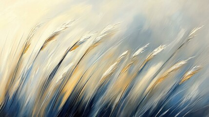 Serene Abstract Landscape Featuring Golden Wheat in a Soft Color Palette