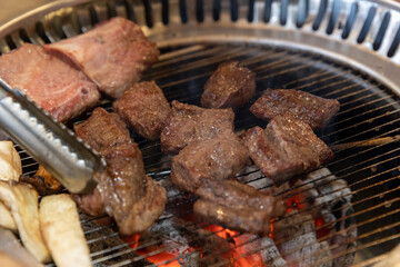 Korean bbq. Grilled beef ribs