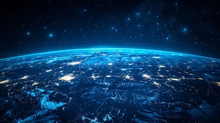 Obraz premium Global Internet Connectivity: Illuminating the World's Digital Community