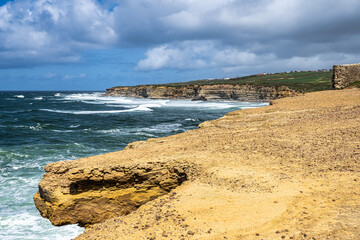 Forte Milreu at Ericeira, Portugal. Ancient defensive building in Ribeira de Ilhas Portugal