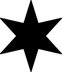Fototapeta premium Cute six pointed star silhouette