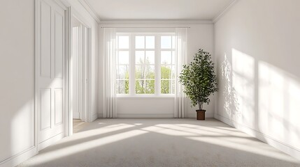 Fototapeta premium Elegant and Cozy Modern Bedroom Interior Design with Stylish Decor, mockup, poster and Background