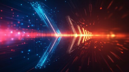Obraz premium Futuristic Abstract Digital Background with Colorful Light Streams and Dynamic Motion Effects Ideal for Technology, Innovation, and Sci-Fi Themes