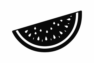 Watermelon silhouette, Watermelon slice vector icon