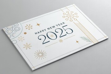 birthday card with gift of Happy New Year 2025 Designs. Elegant and beautiful poster designs. Vector premium design for a 2025 poster, card, calendar and social media post.
