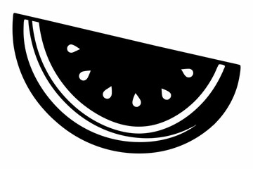 Watermelon silhouette, Watermelon slice vector icon