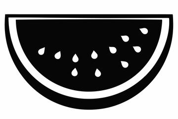 Watermelon silhouette, Watermelon slice vector icon