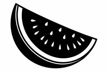 Watermelon silhouette, Watermelon slice vector icon
